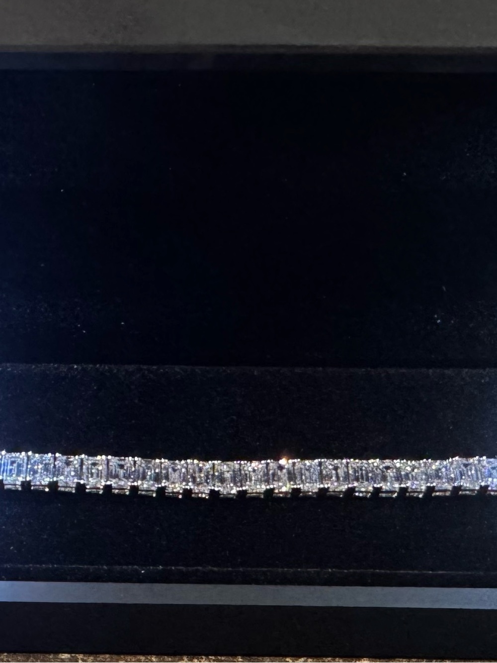 Stunning 15 CTW Lab Grown, Emerald Cut Diamond Bracelet, 14kt Solid White Gold